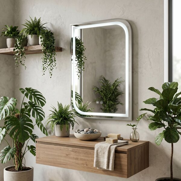 Oglindă LED ZONE 70x50 BRUSH NICKEL