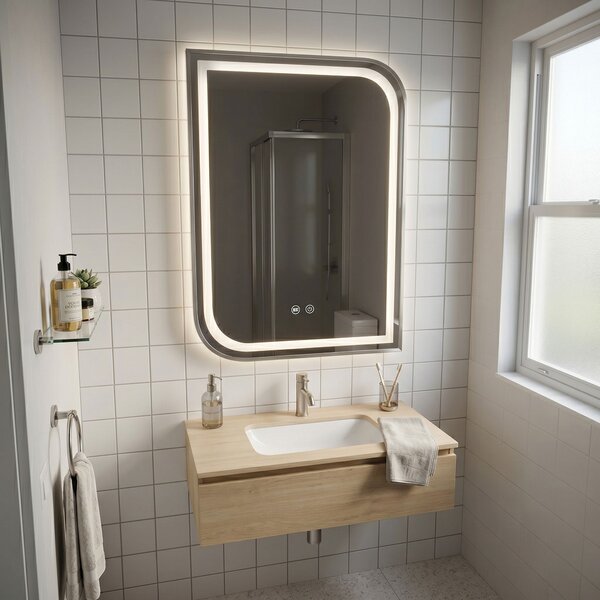 Oglindă LED ZONE 70x50 BRUSH NICKEL