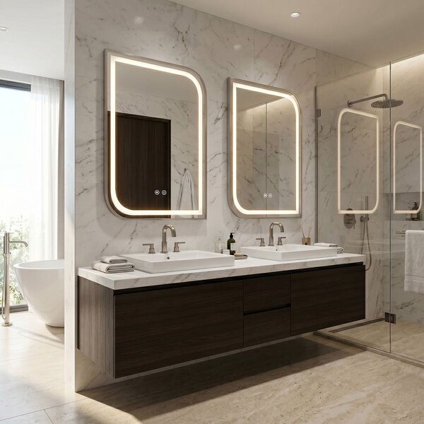 Oglindă LED ZONE 70x50 BRUSH NICKEL