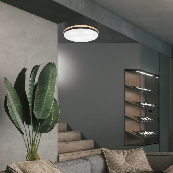 Plafonieră SIRJA STRIPE 4xE27/15W/230V d. 45 cm negru