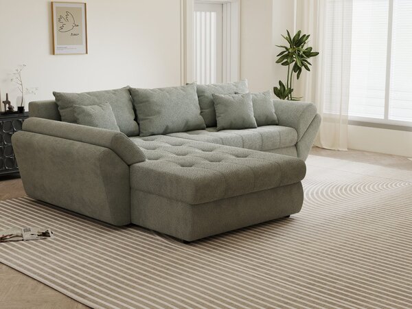 Colțar extensibil dumonde cu ladă de depozitare Loana Vibe Mint 270x185 cm