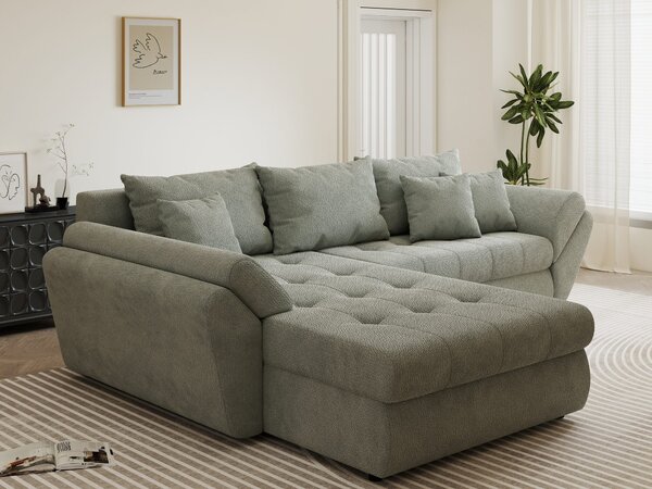 Colțar extensibil dumonde cu ladă de depozitare Loana Vibe Mint 270x185 cm