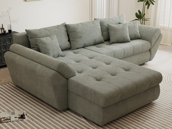Colțar extensibil dumonde cu ladă de depozitare Loana Vibe Mint 270x185 cm