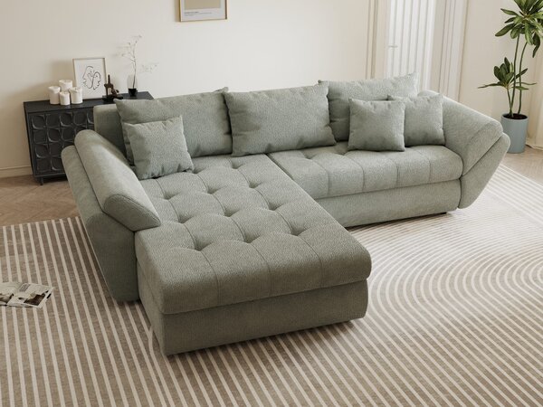 Colțar extensibil dumonde cu ladă de depozitare Loana Vibe Mint 270x185 cm