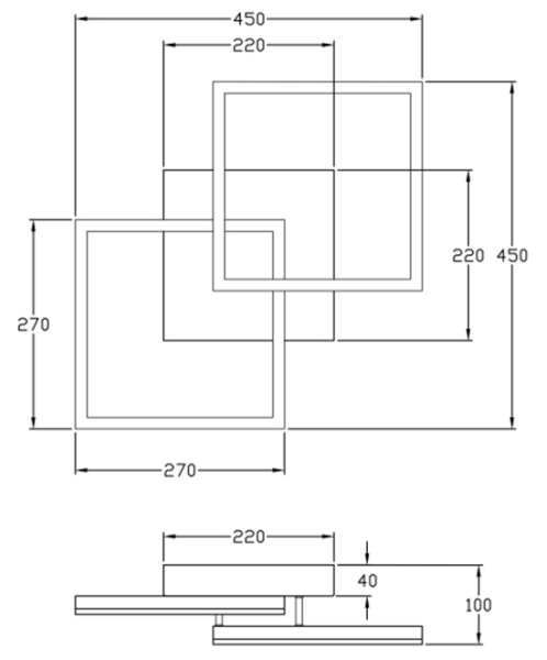 Plafonieră LED dimabilă BARD 39W/230V 3000K antracit Fabas Luce 3394-22-282