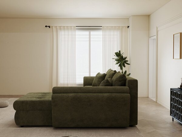 Colțar extensibil dumonde cu ladă de depozitare Loana Vibe Olive II 270x185 cm