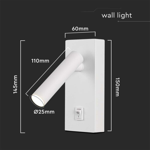 Spot LED de perete LED/2W/230V 4000K alb