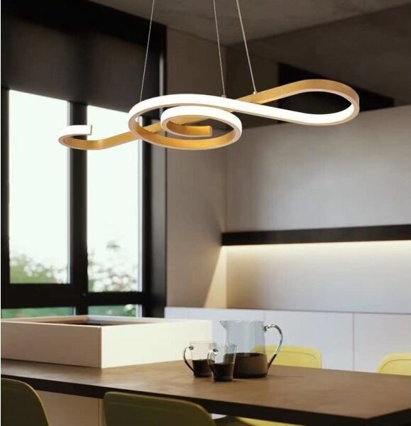 Lustră LED pe cablu LED/18W/230V 3000K auriu