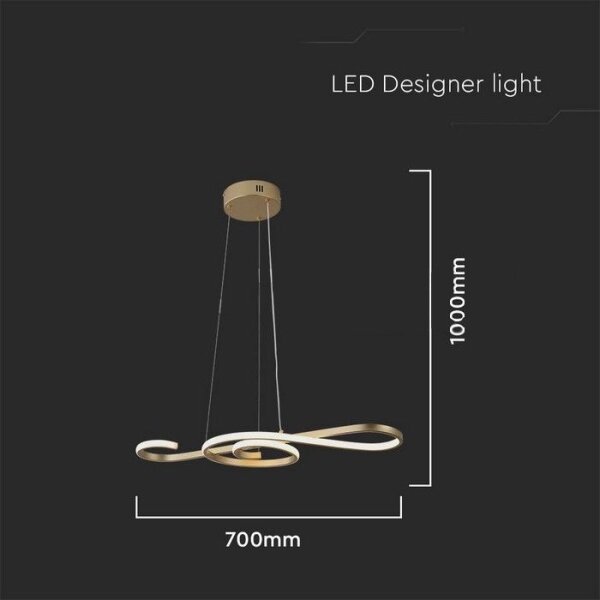 Lustră LED pe cablu LED/18W/230V 3000K auriu