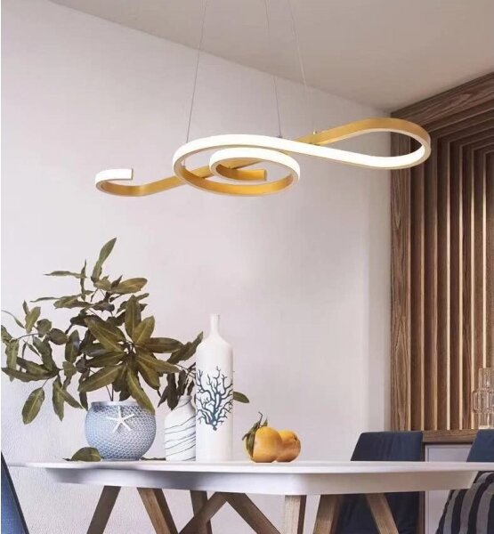 Lustră LED pe cablu LED/18W/230V 3000K auriu