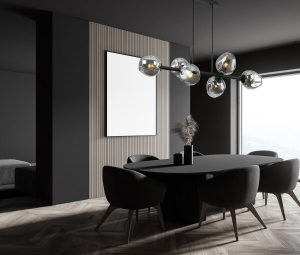 ITALUX PND-30843-6 BK+SG - Lustră pe cablu BORGO 6xE27/40W/230V negru