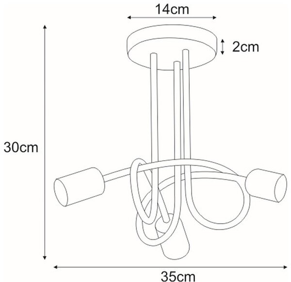 Kaja Deze lampă de tavan 3x60 W negru K-3620