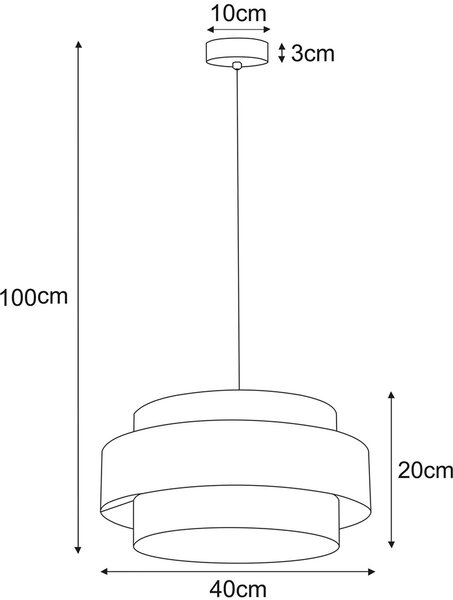 Kaja Gato lampă suspendată 1x40 W negru-bej K-5231