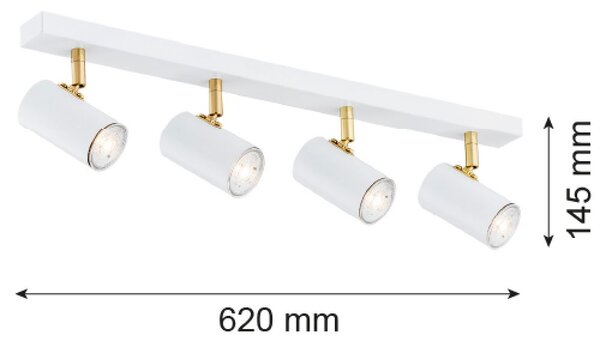 Argon Lagos lampă de tavan 4x5 W alb-alamă 1689