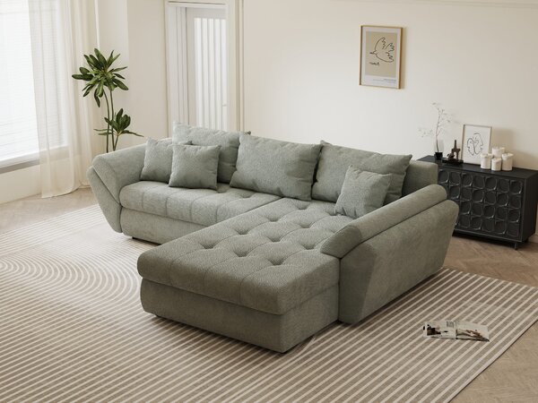 Colțar extensibil dumonde cu ladă de depozitare Loana Vibe Mint II 270x185 cm