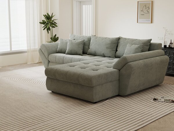 Colțar extensibil dumonde cu ladă de depozitare Loana Vibe Mint II 270x185 cm
