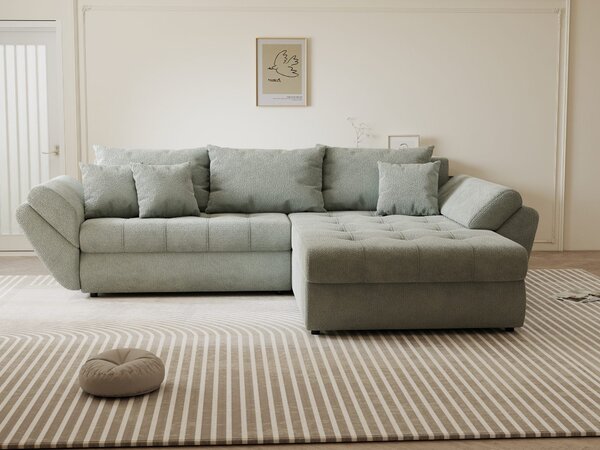 Colțar extensibil dumonde cu ladă de depozitare Loana Vibe Mint II 270x185 cm