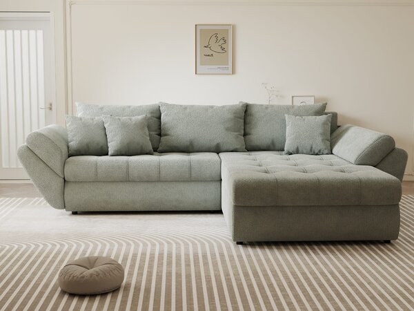 Colțar extensibil dumonde cu ladă de depozitare Loana Vibe Mint II 270x185 cm