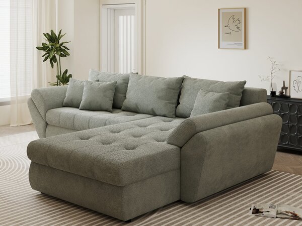 Colțar extensibil dumonde cu ladă de depozitare Loana Vibe Mint II 270x185 cm