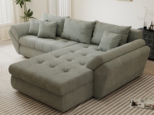 Colțar extensibil dumonde cu ladă de depozitare Loana Vibe Mint II 270x185 cm