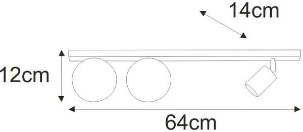 Kaja Aspa lampă de tavan 3x10 W alb-auriu-bej K-5830