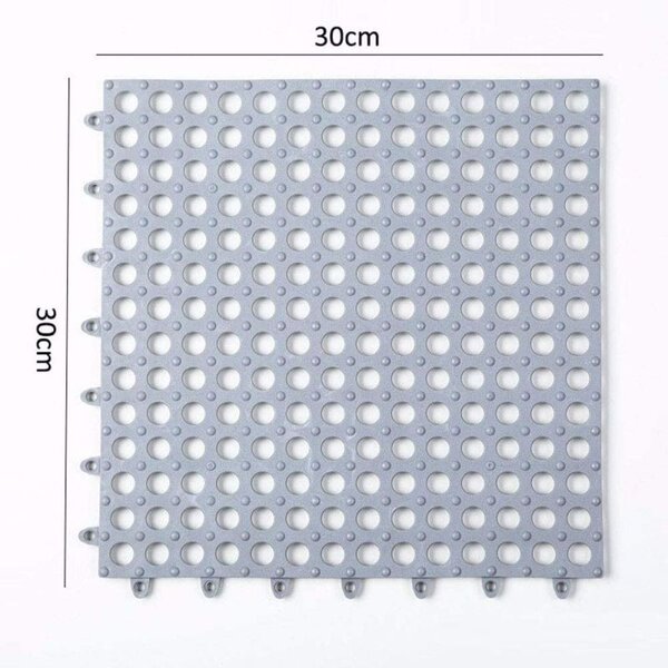 Covor antiderapant pentru baie, tip puzzle, 30x30 cm, grosime 2 mm, set 10 bucati