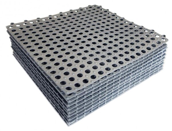 Covor antiderapant pentru baie, tip puzzle, 30x30 cm, grosime 2 mm, set 10 bucati