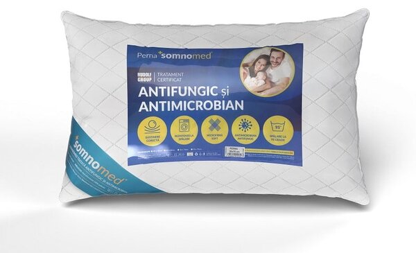Perna Somnomed Antimicrobiana lavabila la 95 C - 50 x 70 cm, ambalata la geanta cu manere