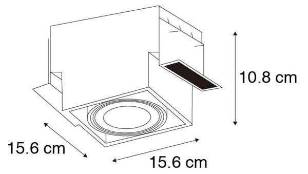Spot integrat alb GU10 AR111 fără cadru reglabil - Oneon