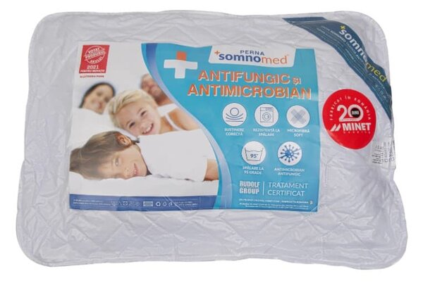 Perna Somnomed Antimicrobiana lavabila la 95 C - 50 x 70 cm, vidata