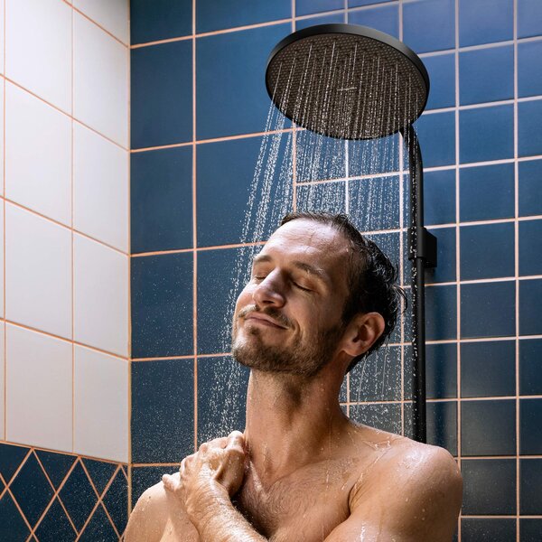 Hansgrohe Activera S set de duș perete cu termostat cu duș de ploaie negru 28078670