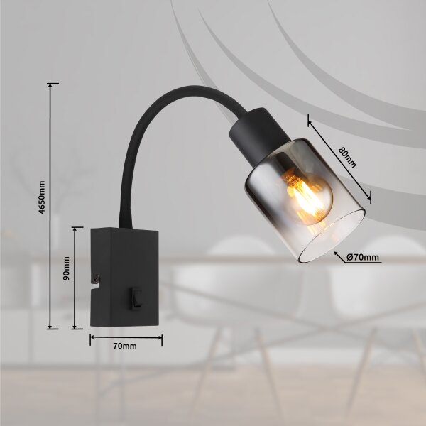 Lampă de perete HUBERTUS 1xE14/40W/230V Globo 54308W