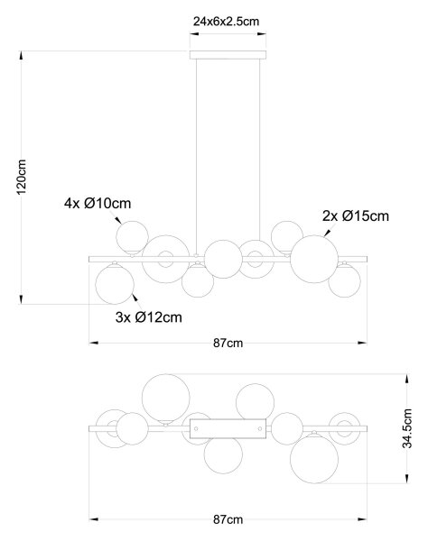 Lustră LED pe cablu RIHA 9xG9/3W/230V crom Globo 56140-9H