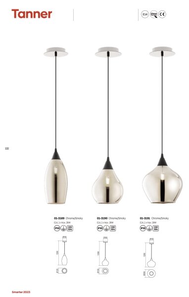 Lustră pe cablu TANNER 1xE14/28W/230V d. 15 cm Redo 01-3190