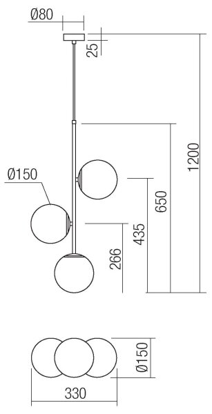 Lustră pe cablu NIVA 3xE14/28W/230V Redo 01-2627