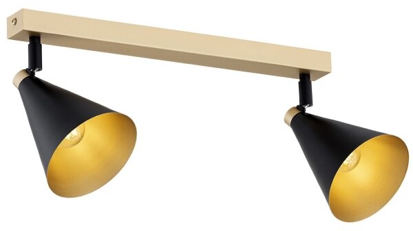 Spot LUCINDA 2xE14/7W/230V negru/auriu Argon 7147