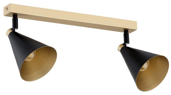 Spot LUCINDA 2xE14/7W/230V negru/auriu Argon 7147