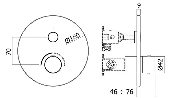 Kronenbach Smart Push baterie de duș ascuns crom 19043001CR