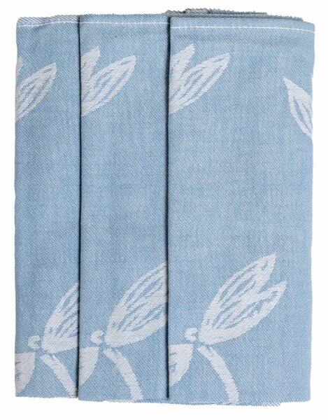 Prosop de bucătărie Egypt cu motiv – Set 3 bucăți - nr. 96 | Albastru / libelule