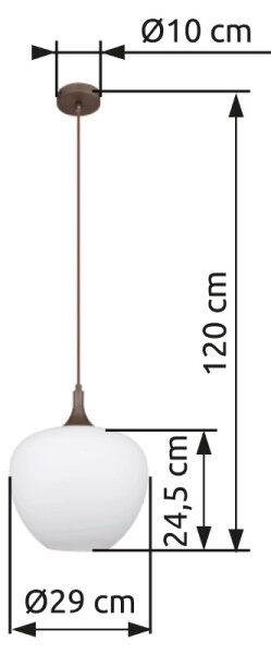Lustră pe cablu MAXY 1xE27/60W/230V alb/maro Globo 15548H1C