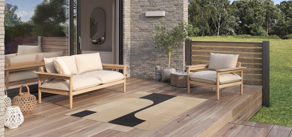 Covor Belgian, Rio 24503 352, Bej Negru, 160x230 cm 160 x 230