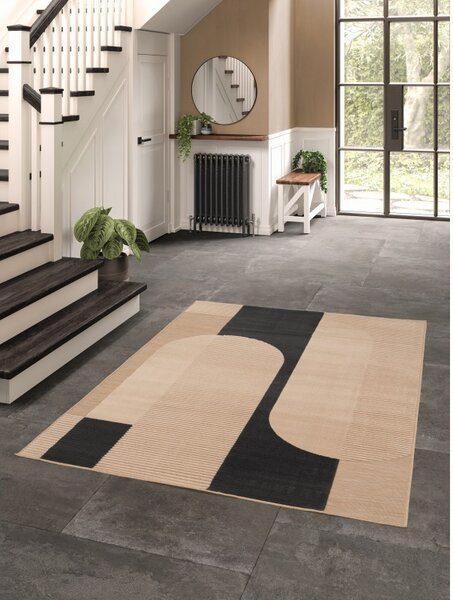 Covor Belgian, Rio 24503 352, Bej Negru, 160x230 cm 160 x 230