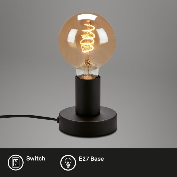 Lampă de masă TEEPU 1xE27/10W/230V negru Briloner 7023-015