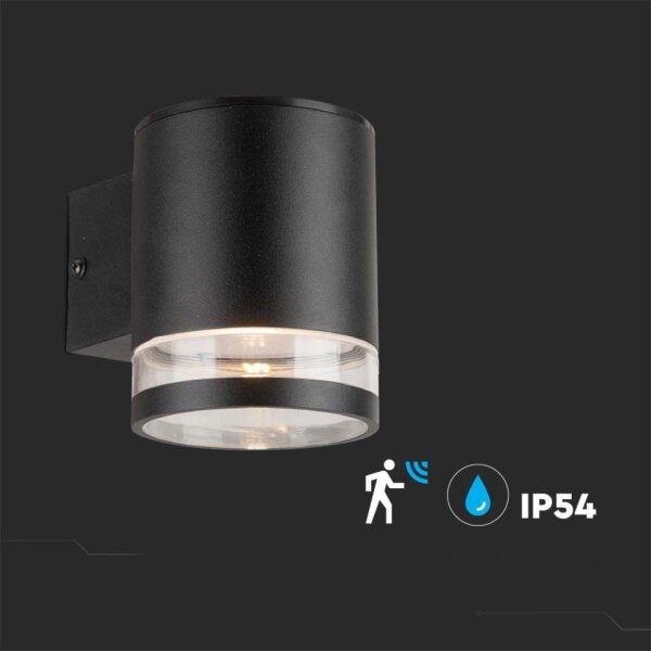 LED lampă solară de perete exterior cu senzor LED/1W/3,7V 3000K IP54 negru