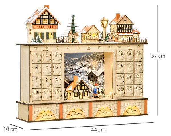 Calendar de Advent, calendar de Craciun, decoratiunde de Craciun HOMCOM | Aosom Romania