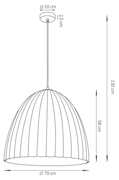 Lustră pe cablu TELMA 1xE27/60W/230V d. 70 cm negru/auriu