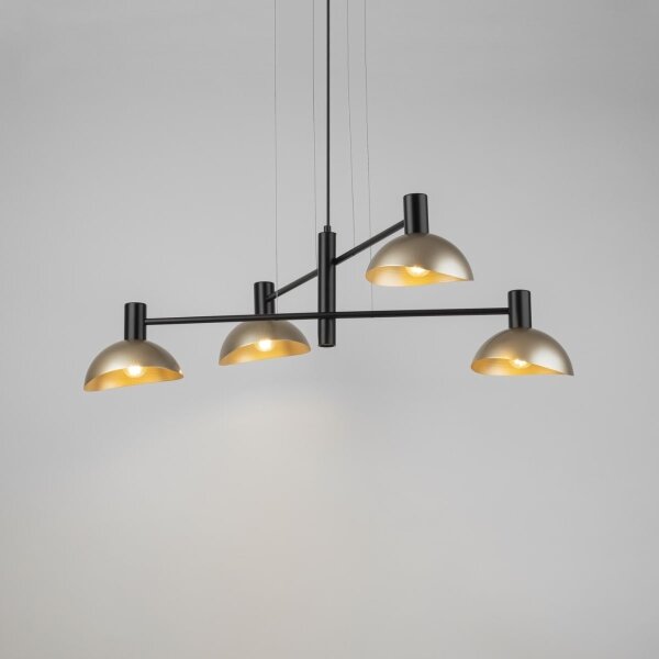 Lustră pe cablu ARTIS 4xE14/40W/230V negru/auriu