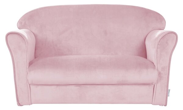 Canapea pentru copii roz-deschis cu tapițerie din catifea 78 cm Lil Sofa – Roba
