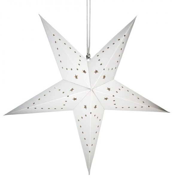 Stea de Craciun din hartie cu cinci colturi STARLET 35 cm, alba