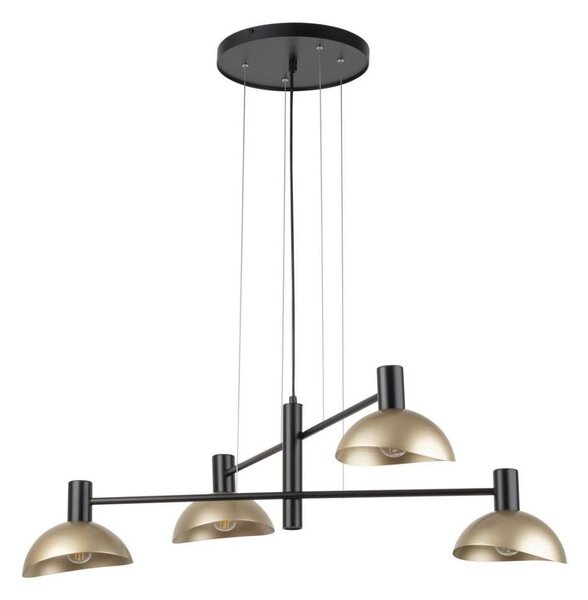 Lustră pe cablu ARTIS 4xE14/40W/230V negru/auriu